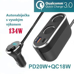Dvojitá CL zásuvka s 2x USB nabíječkou a CL zástrčkou s voltmetrem
