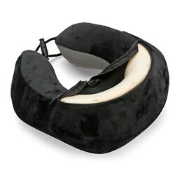 Ergonomický cestovní polštář z paměťové pěny LAMPA - černošedý