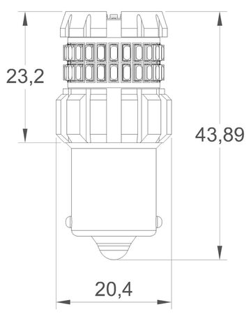LED BAU15s bílá, 12V, 60LED/3014SMD, 360°