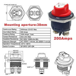 Odpojovač baterie 200A, 32V, odnímatelná klička