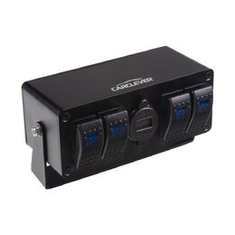 Panel s 4x spínači Rocker, voltmetr + 2x USB zásuvka, 12/24V