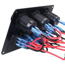 Panel s 5x spínači, CL, voltmetr + 2x USB zásuvka, 12/24V