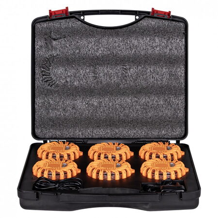 AKU LED výstražná světla 16LED, oranžová, set 6ks