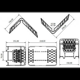 Ochranný roh k upínacím pásům 132x178 mm PVC