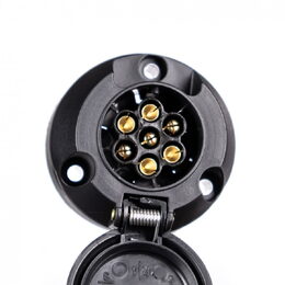 Zásuvka 7P pro tažné zařízení + těsnění - 12/24V, plast