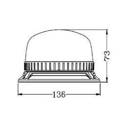 LED maják, 12-24V, 36x LED oranžový, pevná montáž, ECE R65 R10 - 136x73mm