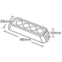 Výstražné LED světlo vnější oranžové, 12-24V 4LED 12W, ECE R65, 96x28 mm