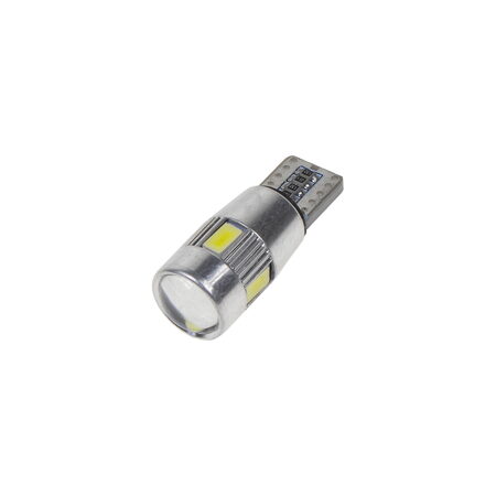 LED T10 bílá, 12V, 6LED/5630SMD s čočkou