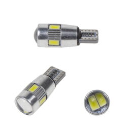 LED žárovka 12V T10 bílá, 6SMD Osram s čočkou