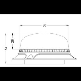 PROFI LED maják oranžový 12-24V 18LED 15W magnet, ECE R65 86x54 mm