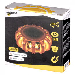 LED výstražné světlo oranžové 15 LED na 3x baterii AAA