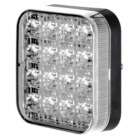 LED couvací světlo 12V bílé, 16 LED, ECE R10 R148, IP67 - 87x77x29 mm