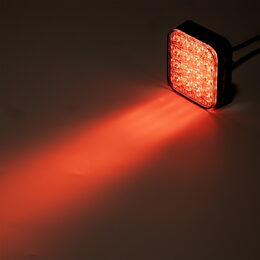 LED mlhové světlo 12V červené, 16 LED, ECE R10 R148, IP67 - 87x77x29 mm