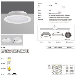 LED podhledové světlo 32W, o228mm, 4000K