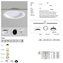 LED podhledové světlo 40W, o225mm, 4000K