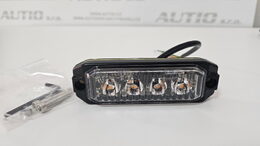 Výstražné LED světlo vnější oranžové, 12-24V 4LED 12W, ECE R65, 101x32 mm