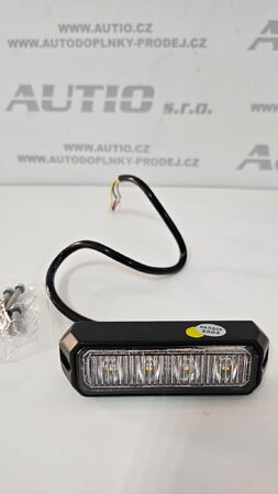 Výstražné LED světlo vnější oranžové, 12-24V 4LED 12W, ECE R65, 96x28 mm