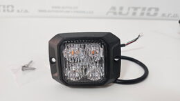 Výstražné LED světlo vnější oranžové, 12-24V 4LED 10W, ECE R65, ECE R10, 73x55 mm