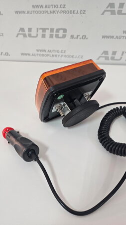 Výstražné LED světlo vnější oranžové do CL zásuvky , 12-24V 12LED 5W Homologace