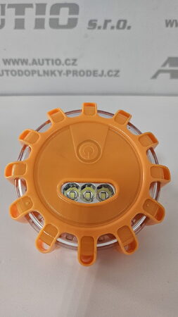 LED výstražné světlo oranžové 15 LED na 3x baterii AAA