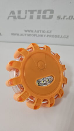 LED výstražné světlo oranžové 15 LED na 3x baterii AAA