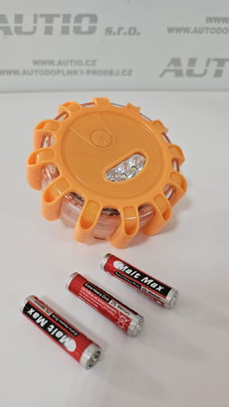 LED výstražné světlo oranžové 15 LED na 3x baterii AAA