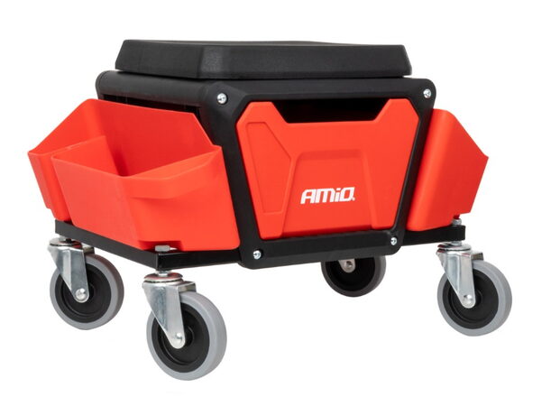 Dílenská židle na kolečkách s úložným prostorem na nářadí 150 kg