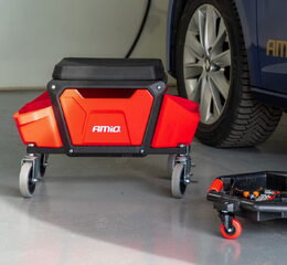 Dílenská židle na kolečkách s úložným prostorem na nářadí 150 kg