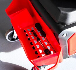 Dílenská židle na kolečkách s úložným prostorem na nářadí 150 kg