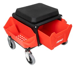 Dílenská židle na kolečkách s úložným prostorem na nářadí 150 kg