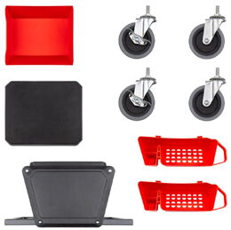 Dílenská židle na kolečkách s úložným prostorem na nářadí 150 kg