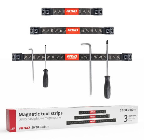 Magnetické držáky na nářadí 1x20cm 1x30,5cm 1x46cm sada 3ks