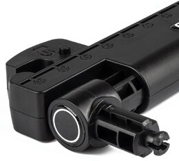 Sklopná opěrka hlavy do auta, černá s červeným prošitím