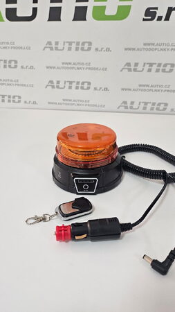 PROFI LED maják s dálkovým ovladačem 12-24V 45LED, oranžový, ECE R10, IP65