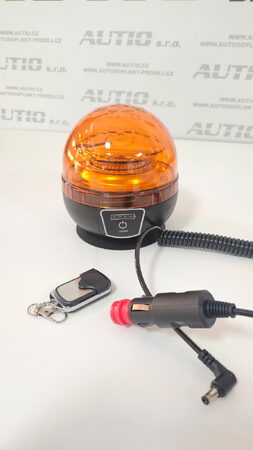 PROFI LED maják s dálkovým ovladačem 12-24V 45LED, oranžový, ECE R10, IP65