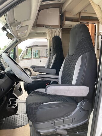 Autopotahy CAMPER- obytné auto, 2 místa, LUXURY černo šedé