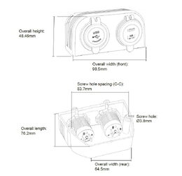 Dvojitá zásuvka s panelem 3x USB-A + 1x USB-C nabíječka