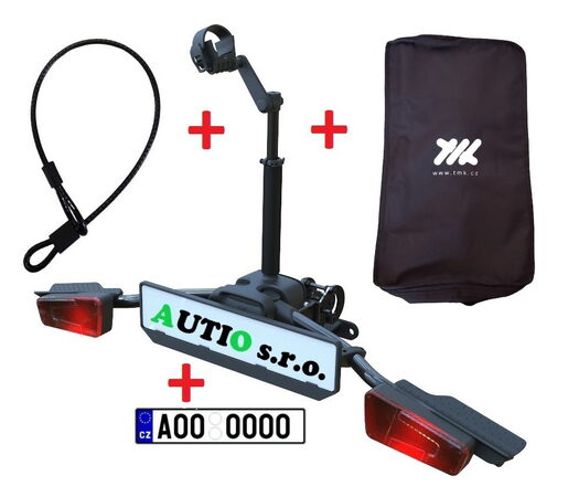 Nosič kola TMK FLY 1 na tažné zařízení (černý) - ZÁMEK, VAK, SPZ a DOPRAVA ZDARMA!