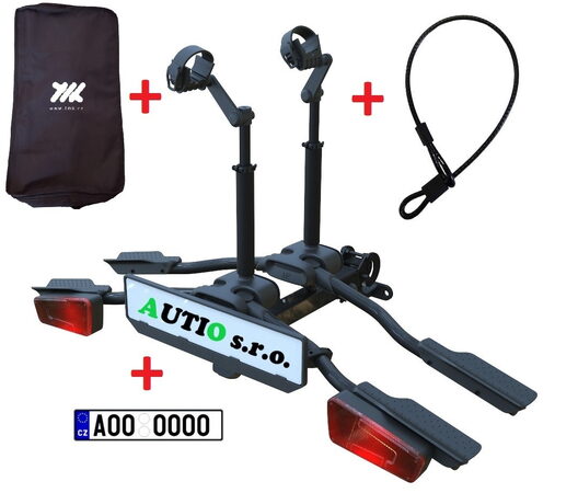Nosič kola TMK FLY 2 na tažné zařízení (černý) - ZÁMEK, VAK, SPZ a DOPRAVA ZDARMA!