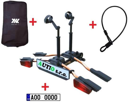 Nosič kola TMK FLY 2 na tažné zařízení (ORANŽOVÝ) - ZÁMEK, VAK, SPZ a DOPRAVA ZDARMA!