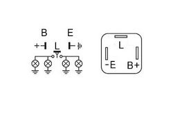 Přerušovač LED směrových světel 12V CF14 s nastavitelnou frekvencí