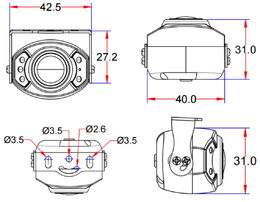 Kamera 4PIN s IR vnější, AHD/CVBS širokoúhlá