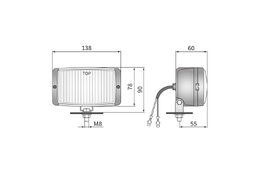 Dálkové světlo HM1.07329 138 x 78 mm s krytem, WESEM
