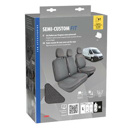 Potahy na přední sedadla pro dodávky M+L, LAMPA, šedé