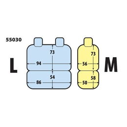 Potahy na přední sedadla pro dodávky M+L, LAMPA, šedé