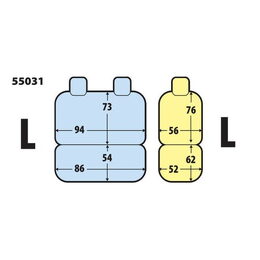 Potahy na přední sedadla pro dodávky L, LAMPA, šedé