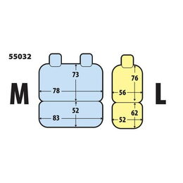 Potahy na přední sedadla pro dodávky L+M, LAMPA, šedé