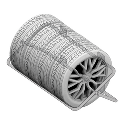 Držák na pneumatiky na zeď LAMPA - skládací