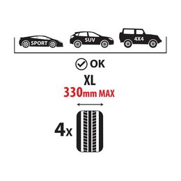 Držák na pneumatiky na zeď LAMPA - skládací