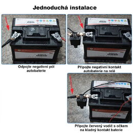 Relé pro spínání baterie 12V/120A, dálkové ovládání